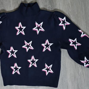 GAP Navy Sweater with Pink and White Star Accents